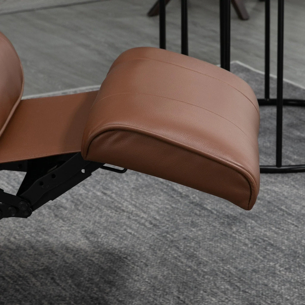 Fauteuil inclinable manuel pivotant en similicuir HomCom avec repose-pieds confortable et relaxant