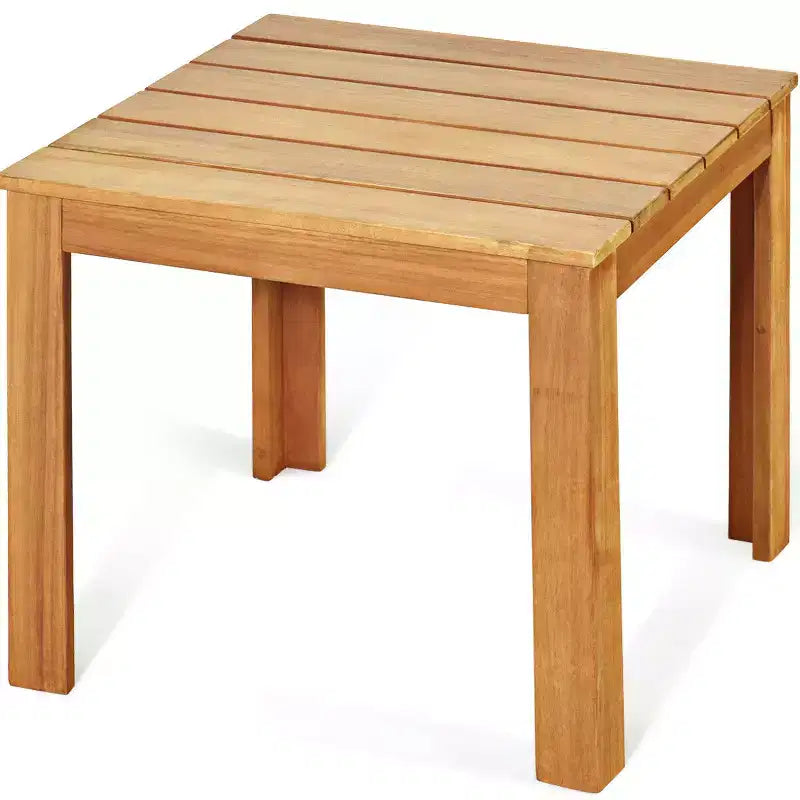Costway 2 tables d'appoint carrées en bois, table de bistrot de patio, utilisation intérieure/extérieure, couleur naturelle