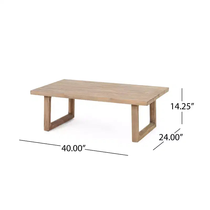 Ensemble de meubles de patio en bois d'acacia, ensemble de conversation extérieur avec table basse et coussins moelleux pour jardin, véranda et balcon, Beige - Merax