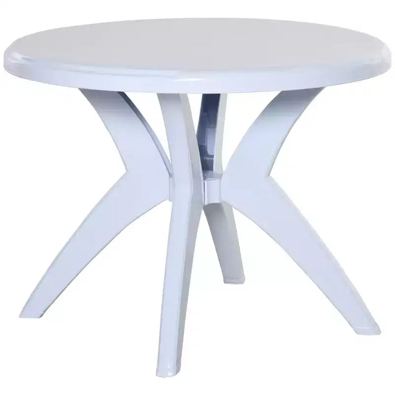 Table de salle à manger d'extérieur Outsunny avec trou pour parasol, table de bistro ronde pour jardin, pelouse, arrière-cour