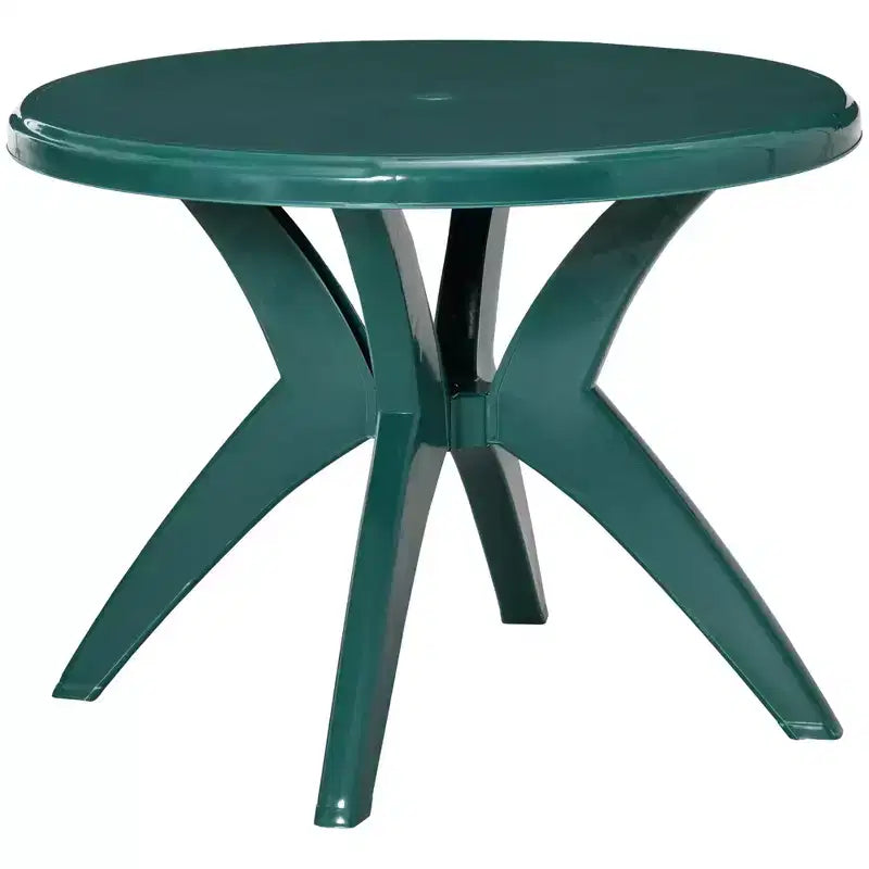 Table de salle à manger d'extérieur Outsunny avec trou pour parasol, table de bistro ronde pour jardin, pelouse, arrière-cour