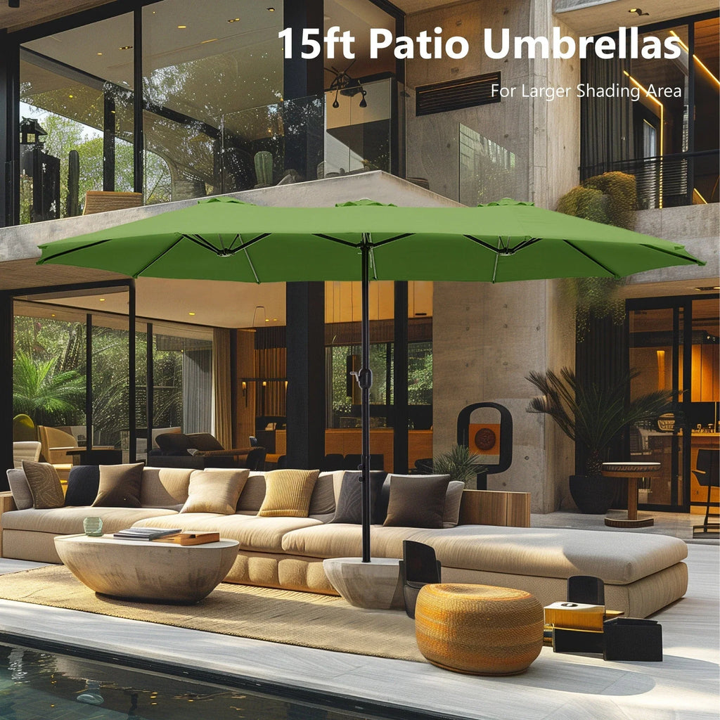 MAISON ARTS Grand Parasol Double Face de 4,5 m avec Base Incluse pour Patio