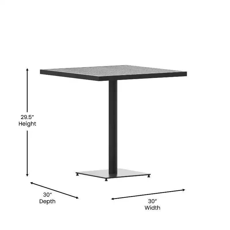 Table de bistrot/salle à manger de jardin Flash Furniture avec lattes en poly imitation teck
