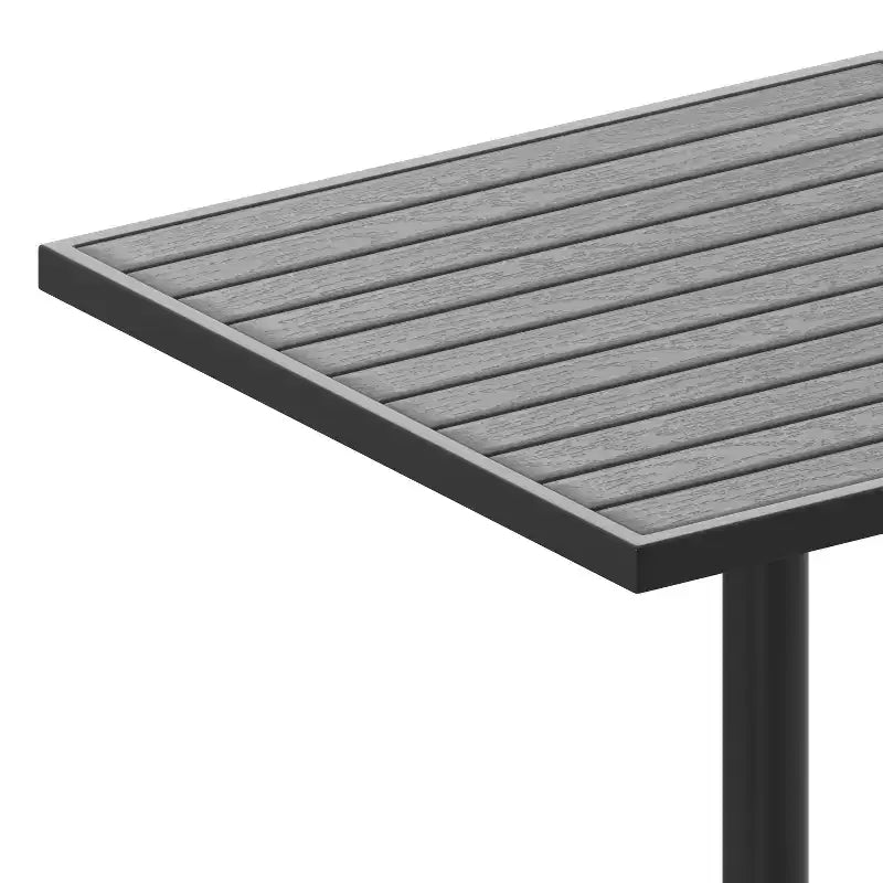Table de bistrot/salle à manger de jardin Flash Furniture avec lattes en poly imitation teck