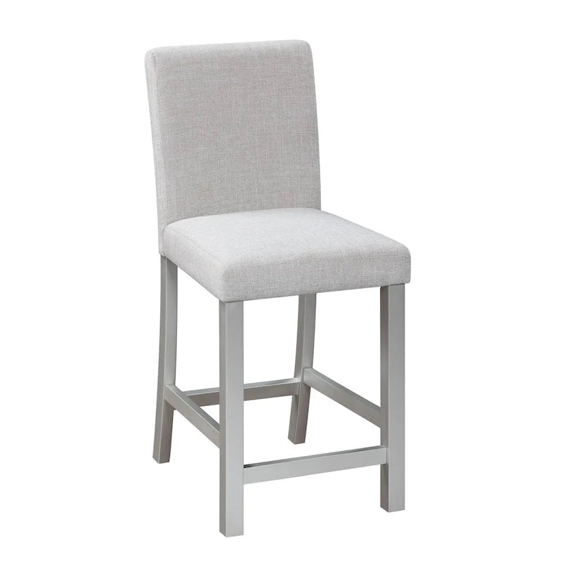 Ensemble de salle à manger moderne 5 pièces avec table carrée hauteur comptoir et 4 chaises rembourrées