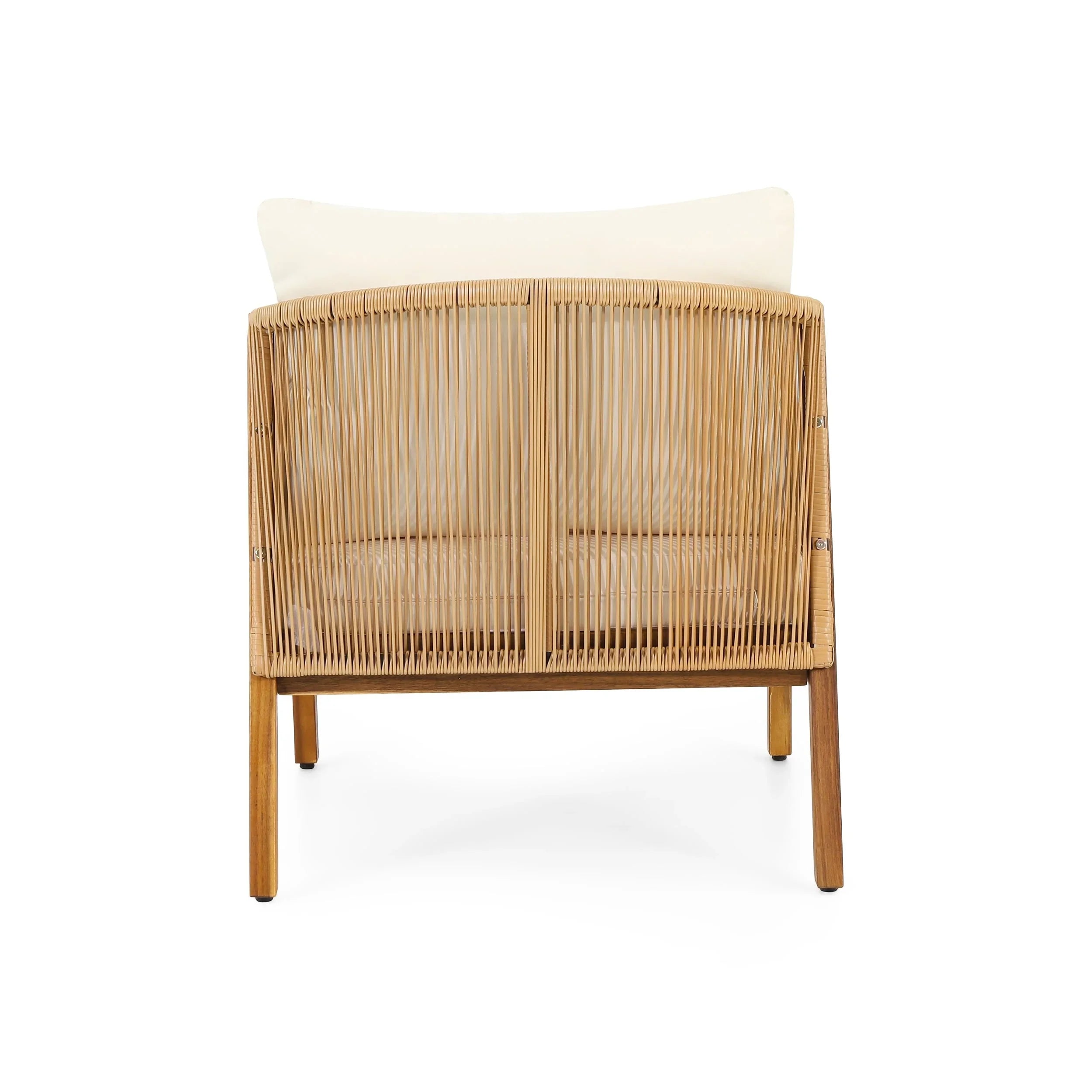 Ensemble de fauteuils de club en bois d'acacia et osier Jabe Outdoor de Christopher Knight Home