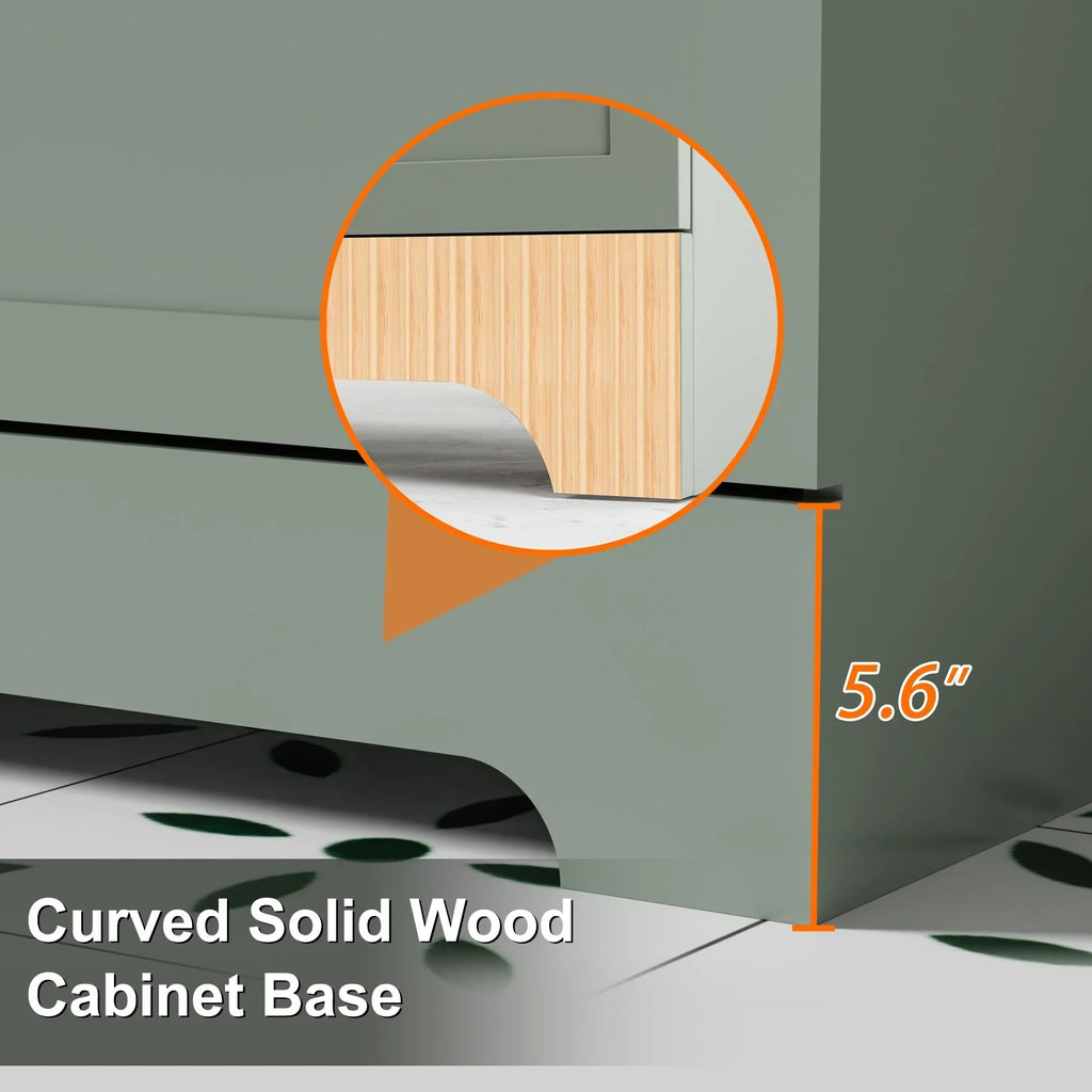 Meuble-lavabo de salle de bain Wavy Line 30/36/48 avec évier et robinet