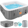 Bain à remous gonflable extérieur 4-6 personnes avec panneau de contrôle et 130 jets, couverture isolante et protection de sol - 75" L