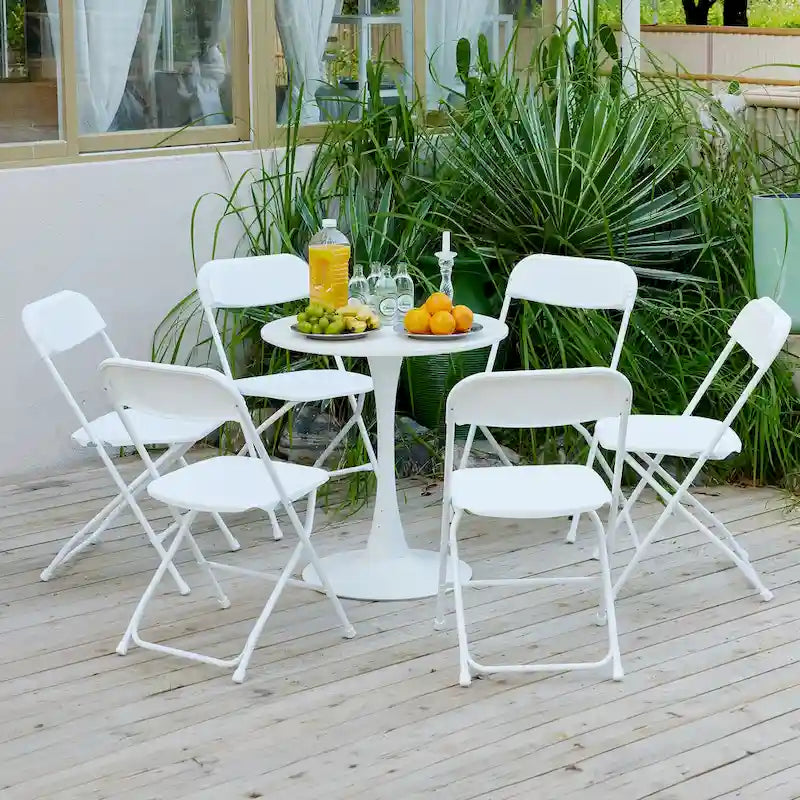 Chaise pliante en plastique, lot de 10, capacité de 158 kg pour événements, bureau, mariage, fête, pique-nique, cuisine, salle à manger