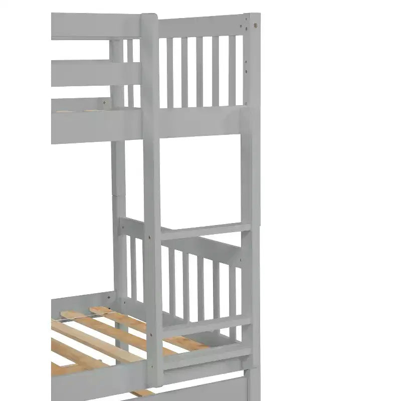 Lit superposé moderne en bois, double sur double avec lit gigogne, convertible en 2 lits
