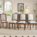 Lot de 4 chaises de salle à manger de style ferme avec dossier haut et assise rembourrée