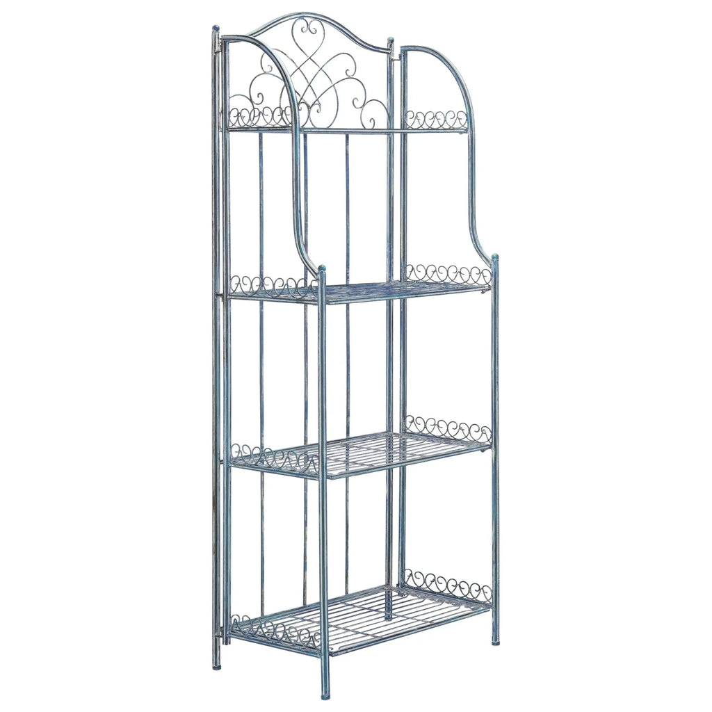 SAFAVIEH Bryn Étagère de boulanger d'extérieur victorienne en fer forgé à 4 niveaux - 63,5 cm l x 38,1 cm P x 160 cm H - 25L x 15P x 63H