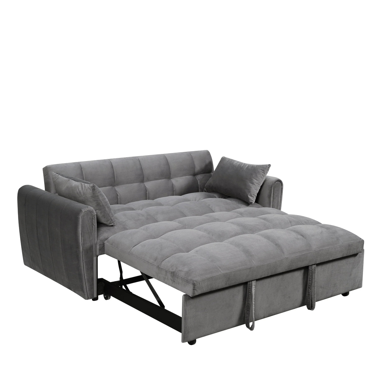 64,96 Canapé-lit convertible 3-en-1 en velours avec dossier réglable, poche de rangement et capacité de poids de 227 kg