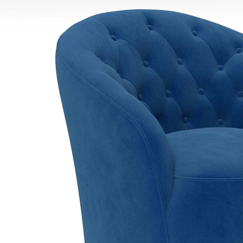 Fauteuil pivotant à 360 degrés en velours moderne SEYNAR avec dossier capitonné (lot de 2)