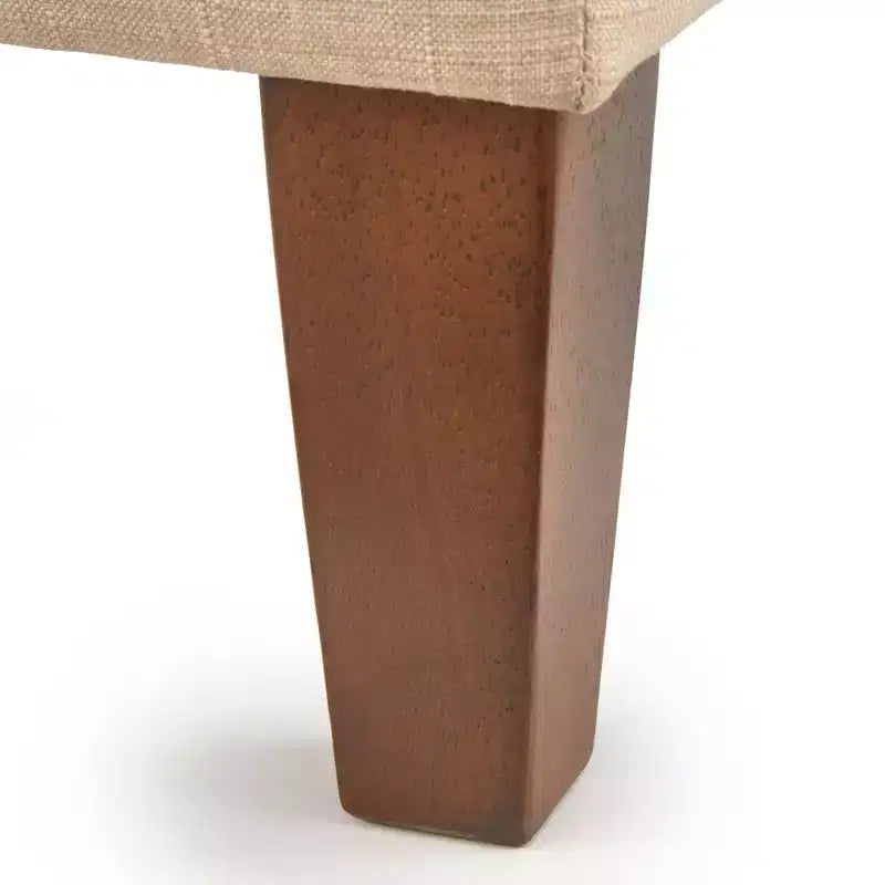 Lifestorey Ensemble de salle à manger 4 pièces Kerrington avec banquette à dossier cannelé Noyer/Crème : Tissu aspect lin, Table sur pied central