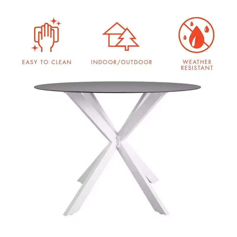 Table de salle à manger CosmoLiving by Cosmopolitan Circi avec plateau en verre
