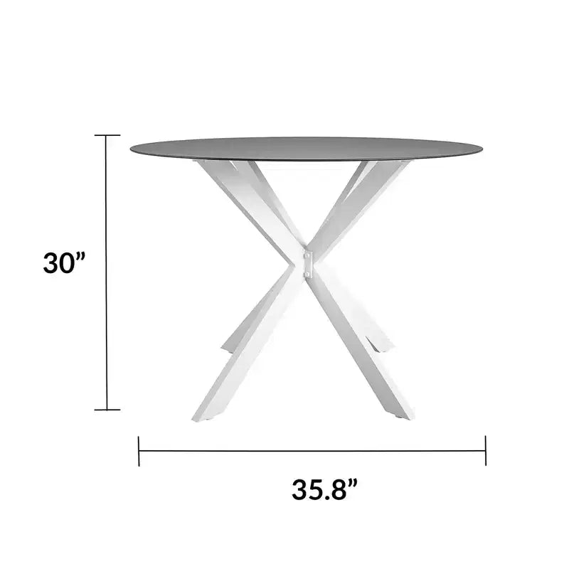 Table de salle à manger CosmoLiving by Cosmopolitan Circi avec plateau en verre