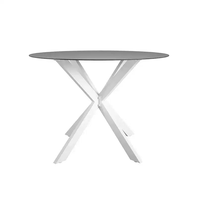 Table de salle à manger CosmoLiving by Cosmopolitan Circi avec plateau en verre