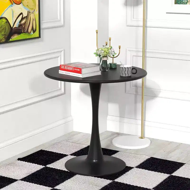 Costway Table de salle à manger ronde de 80 cm avec anneau antidérapant en PP, table de bistrot moderne pour salle à manger