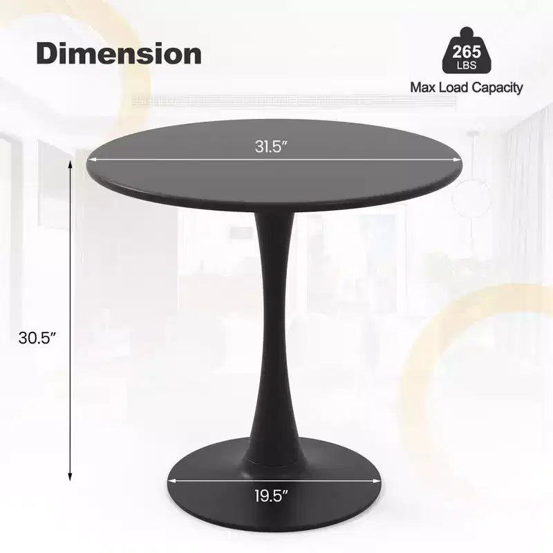 Costway Table de salle à manger ronde de 80 cm avec anneau antidérapant en PP, table de bistrot moderne pour salle à manger