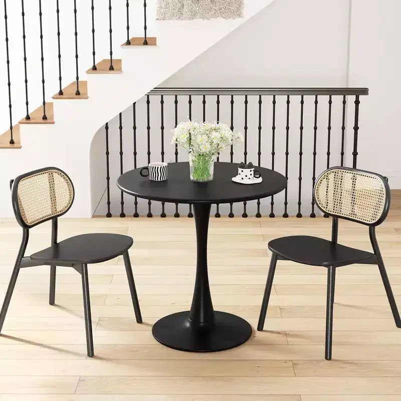 Costway Table de salle à manger ronde de 80 cm avec anneau antidérapant en PP, table de bistrot moderne pour salle à manger