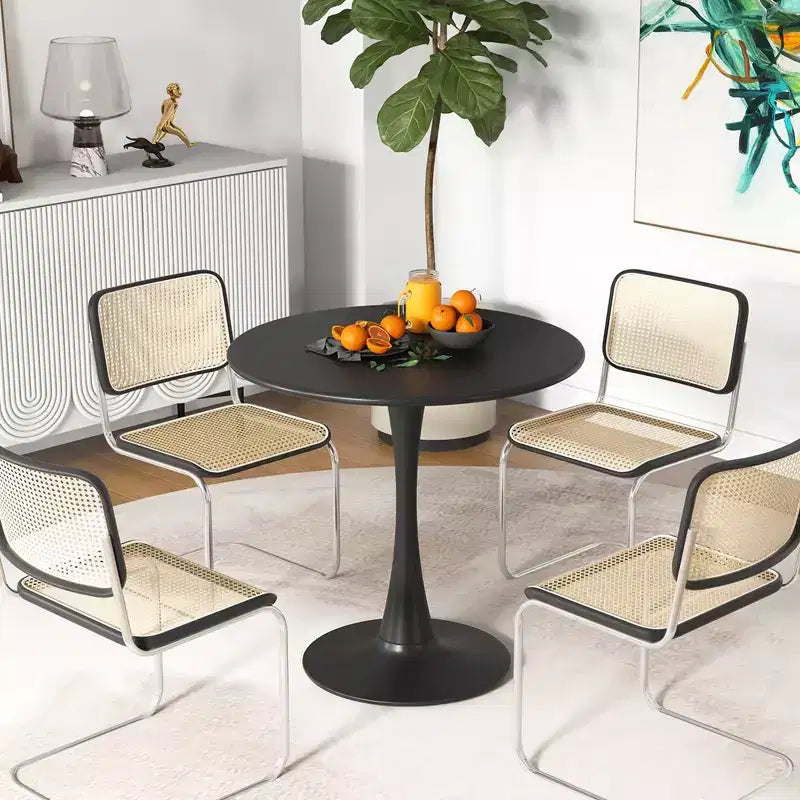 Costway Table de salle à manger ronde de 80 cm avec anneau antidérapant en PP, table de bistrot moderne pour salle à manger