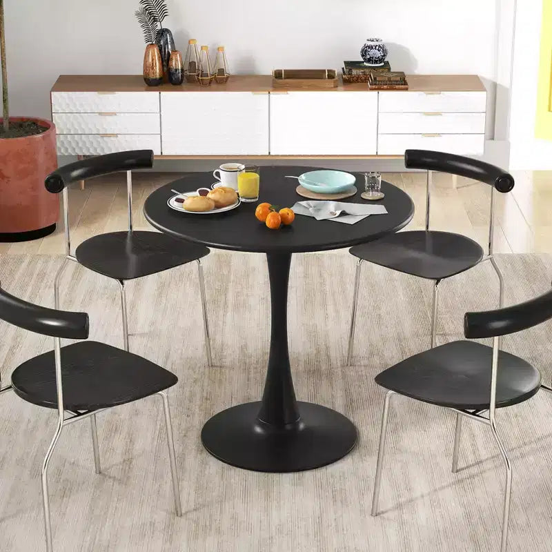 Costway Table de salle à manger ronde de 80 cm avec anneau antidérapant en PP, table de bistrot moderne pour salle à manger