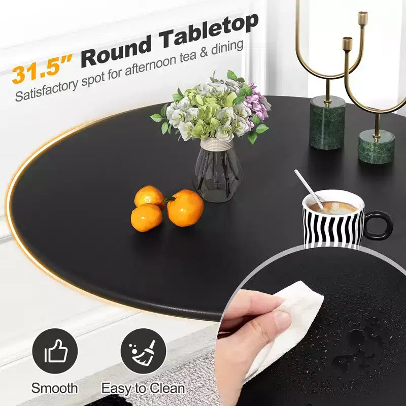 Costway Table de salle à manger ronde de 80 cm avec anneau antidérapant en PP, table de bistrot moderne pour salle à manger