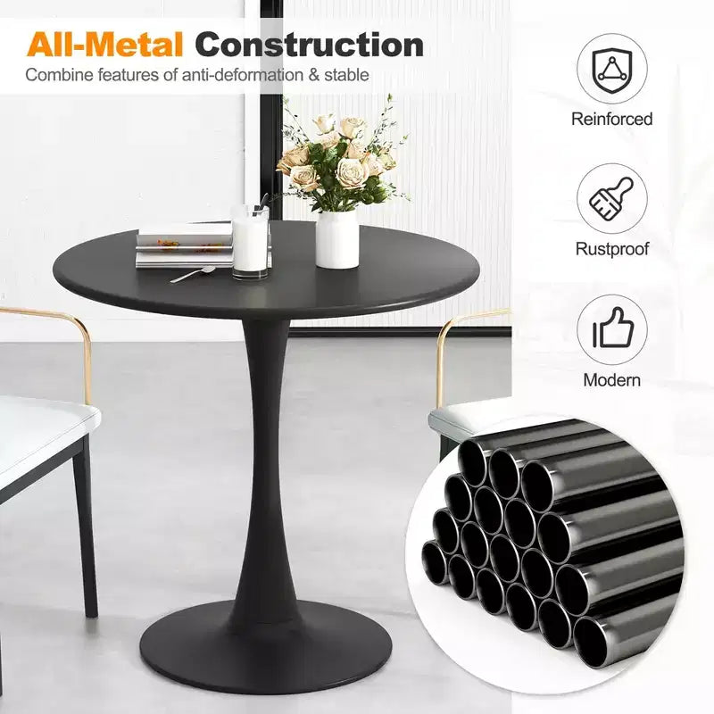 Costway Table de salle à manger ronde de 80 cm avec anneau antidérapant en PP, table de bistrot moderne pour salle à manger