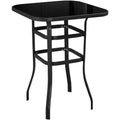 Yaheetech Outdoor Patio Bistro Table with Tempered Glass Tabletop