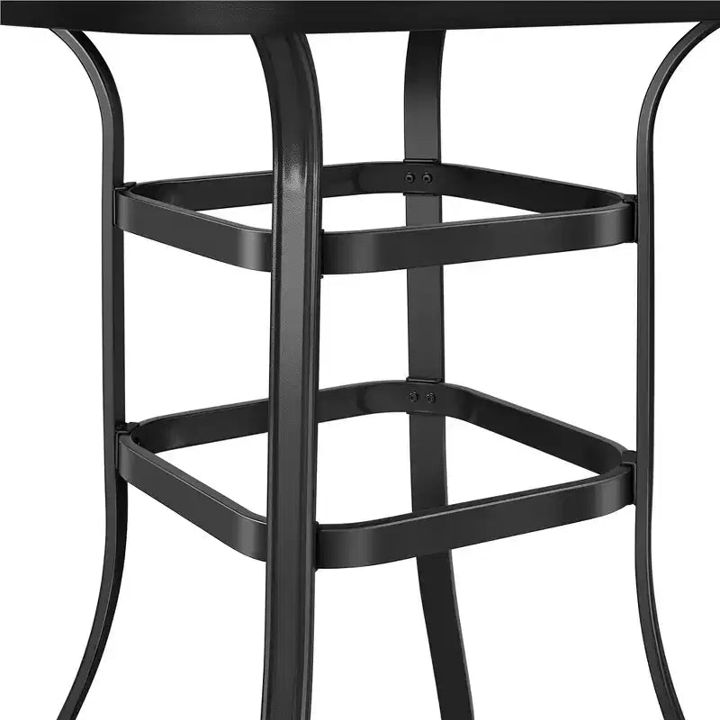 Table de bistrot Yaheetech pour patio extérieur avec plateau en verre trempé