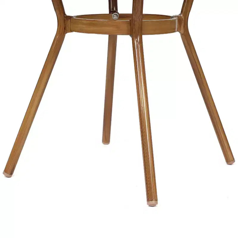 Flash Furniture Marseille Table de bistrot commerciale intérieure/extérieure de 80 cm, Textilène, Plateau en verre, Structure en aluminium imprimé bambou