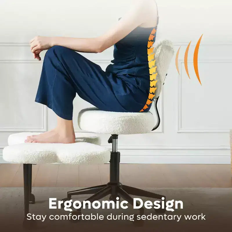 Chaise de bureau ergonomique Pinmoco Criss Cross, Chaise de méditation réglable en hauteur, Pivotante à 360°, Support lombaire, Chaise de travail et de bureau, Chaise TDAH