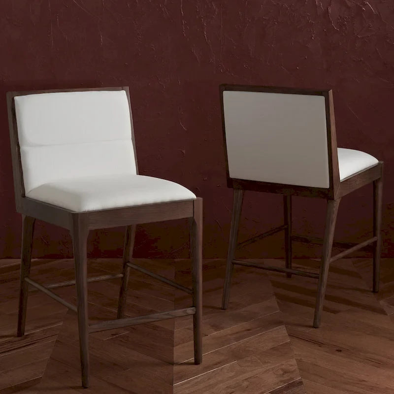 Tabouret de comptoir en lin Vonne SAFAVIEH Couture (Lot de 2) - 48x56x91cm