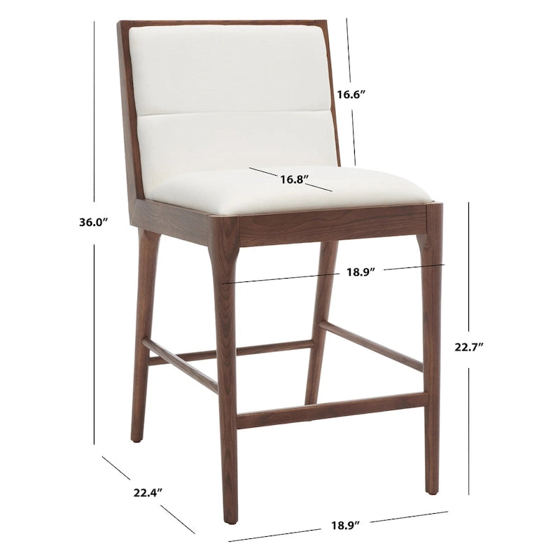 Tabouret de comptoir en lin Vonne SAFAVIEH Couture (Lot de 2) - 48x56x91cm