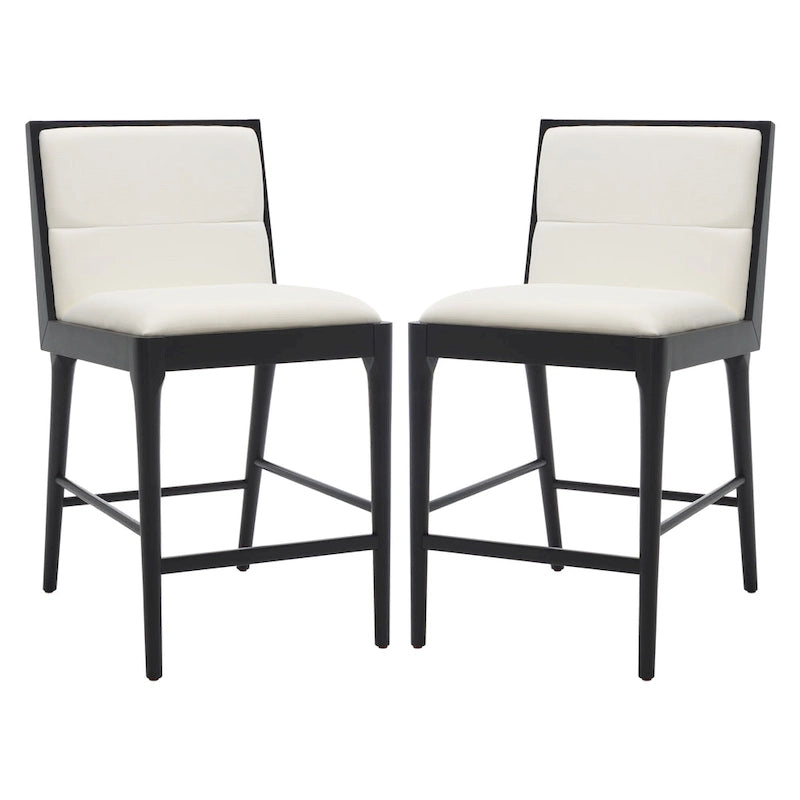 Tabouret de comptoir en lin Vonne SAFAVIEH Couture (Lot de 2) - 48x56x91cm