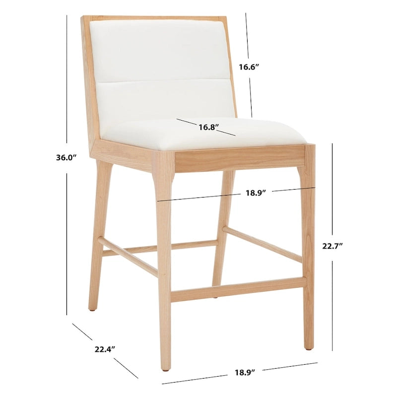 Tabouret de comptoir en lin Vonne SAFAVIEH Couture (Lot de 2) - 48x56x91cm