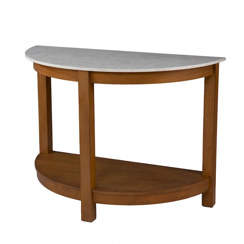 Table console à deux niveaux en bois naturel Carmona de SEI Furniture