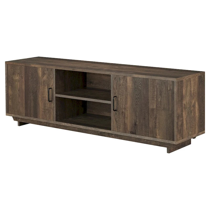 Meuble TV de rangement multifonctionnel Vell Rustic Oak de 63 pouces par Furniture of America
