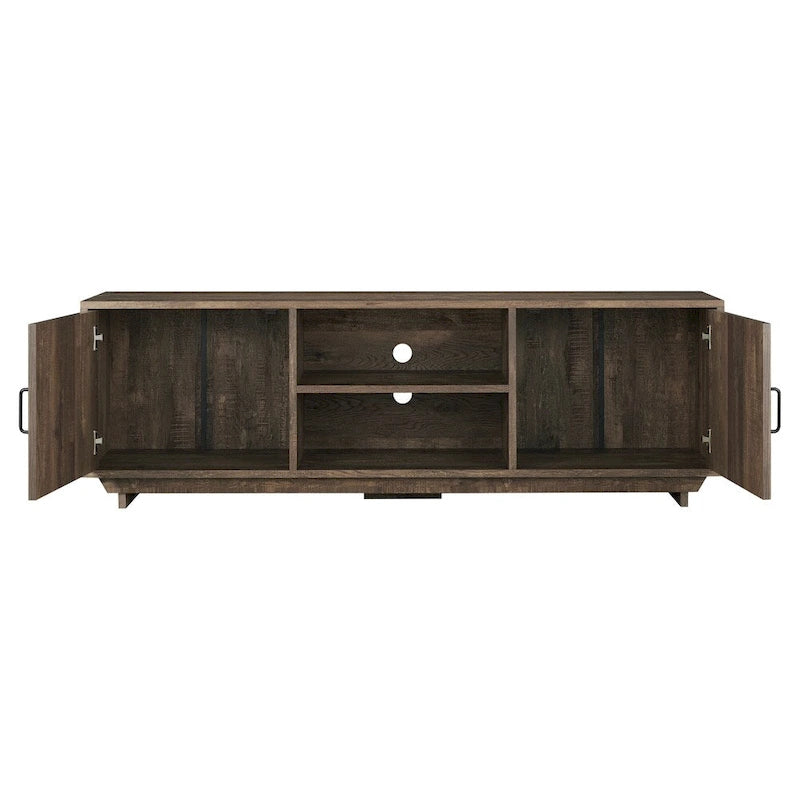 Meuble TV de rangement multifonctionnel Vell Rustic Oak de 63 pouces par Furniture of America