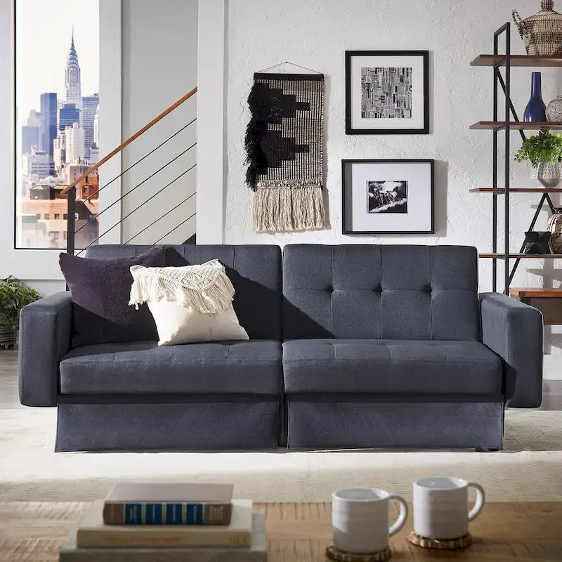 Palatka Full 80 Wide Tufted Fabric Convertible Futon by iNSPIRE Q Classic