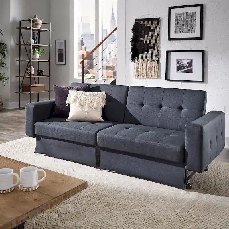 Canapé futon convertible Palatka Full 80 large en tissu capitonné par iNSPIRE Q Classic