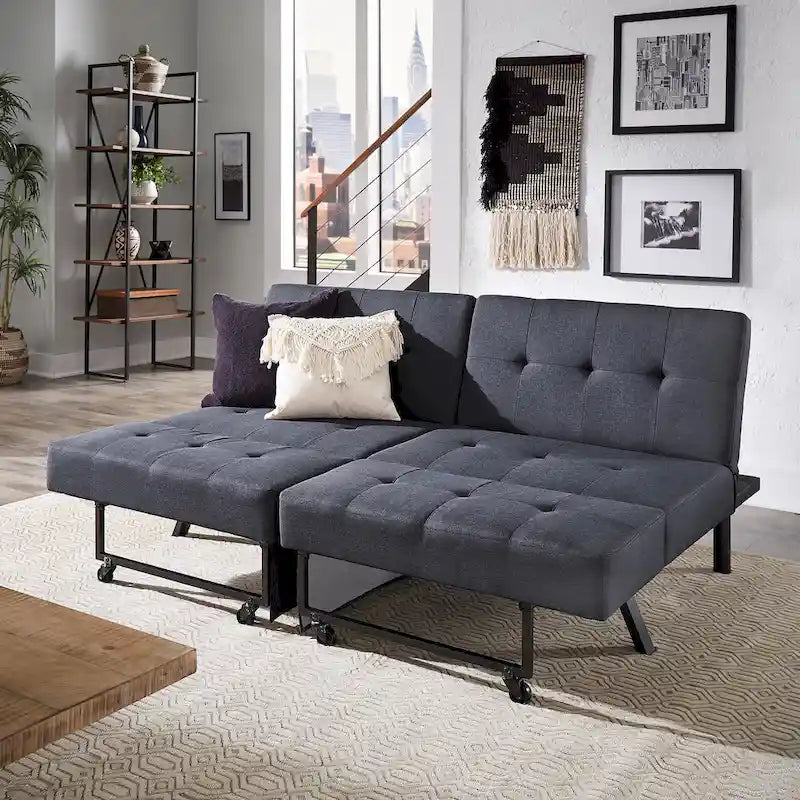 Canapé futon convertible Palatka Full 80 large en tissu capitonné par iNSPIRE Q Classic