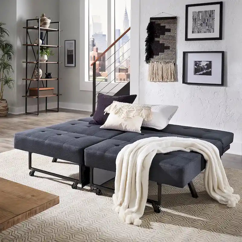 Canapé futon convertible Palatka Full 80 large en tissu capitonné par iNSPIRE Q Classic