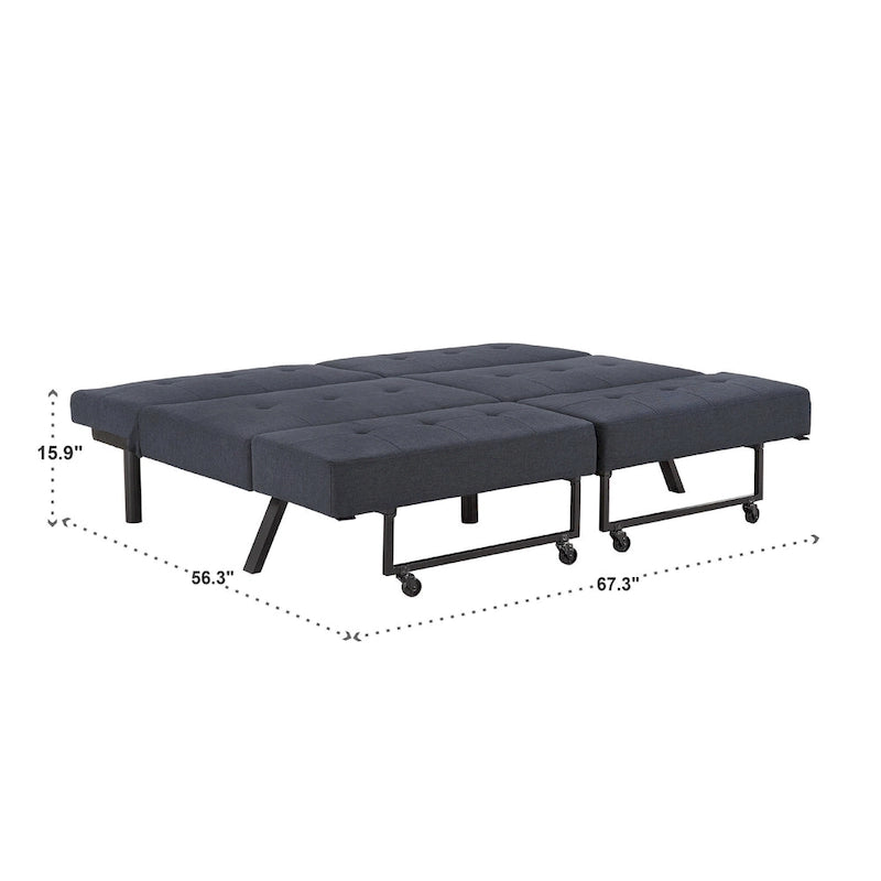 Canapé futon convertible Palatka Full 80 large en tissu capitonné par iNSPIRE Q Classic