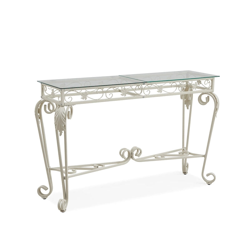 Table d'entrée élégante en verre et métal - 13,78 x 47,25 x 29,92