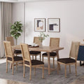 Chaise de salle à manger rembourrée Regina en bois et rotin de style champêtre (lot de 6) par Christopher Knight Home