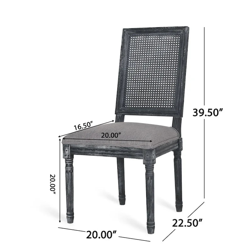 Chaise de salle à manger rembourrée Regina en bois et rotin de style champêtre (lot de 6) par Christopher Knight Home