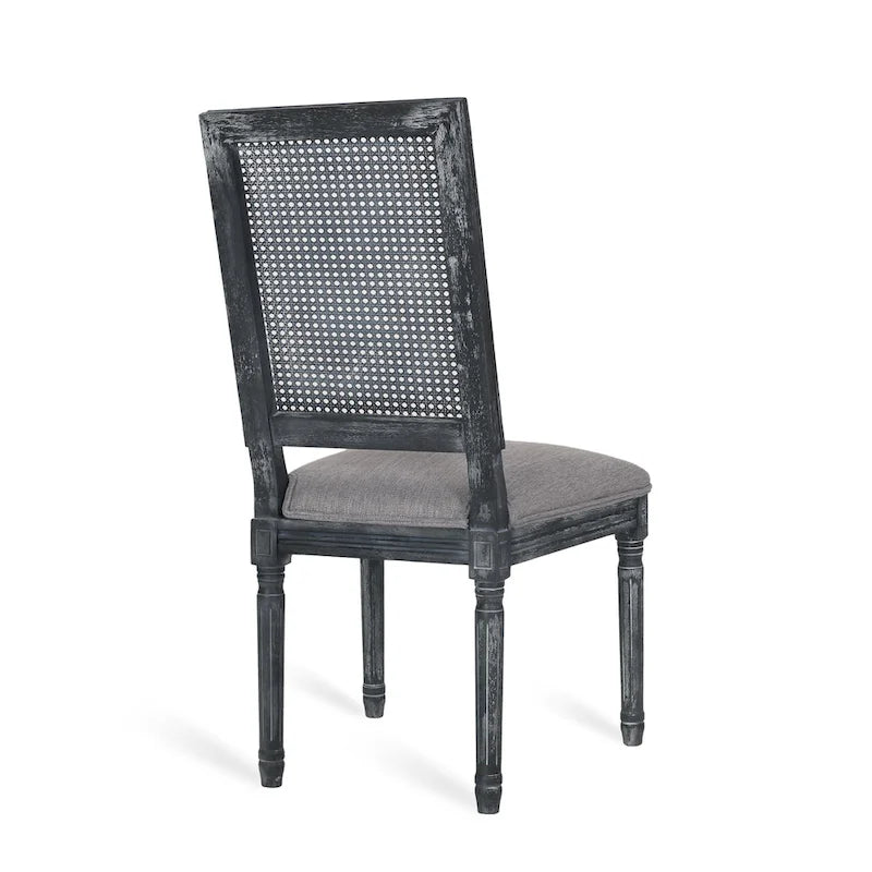 Chaise de salle à manger rembourrée Regina en bois et rotin de style champêtre (lot de 6) par Christopher Knight Home