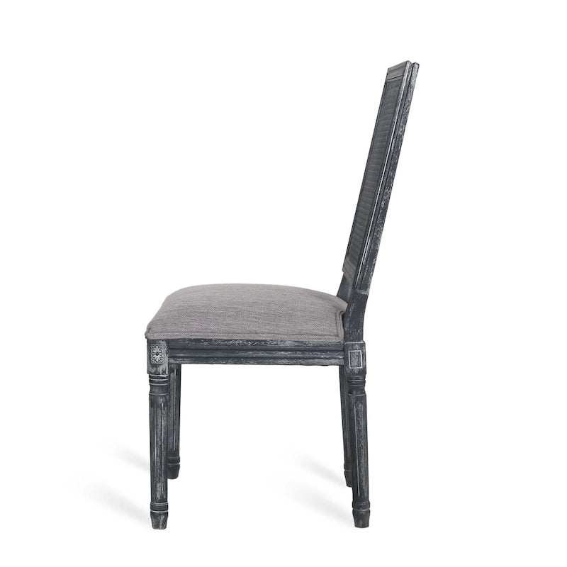 Chaise de salle à manger rembourrée Regina en bois et rotin de style champêtre (lot de 6) par Christopher Knight Home